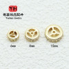 14k Real Gold Plated Color-preserving Zircon Round Spacer Hand-beaded Diy Bracelet Bead