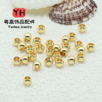 14k Gold-filled Large Hole Pearlescent Solid Copper Beads Diy Jewelry Accessories