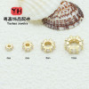 14k Gold-filled Color-preserving Micro-paved Zircon Large Hole Drill Ring Bead Spacer Diy