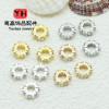 14k Gold-filled Color-preserving Micro-paved Zircon Large Hole Drill Ring Bead Spacer Diy