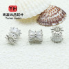 14k Gold-filled Color-preserving Micro-paved Zircon Spacer Beads Small Waist Bucket Diy