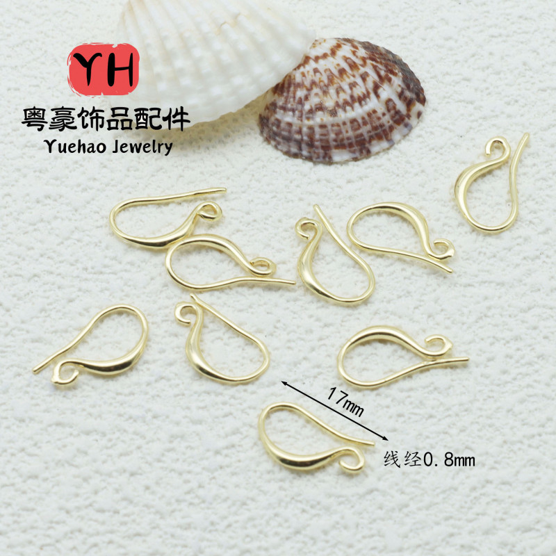 Copper-plated 14k Gold-covered Bead Ear Hooks Do Not Fade Handmade Diy Tassel Earrings