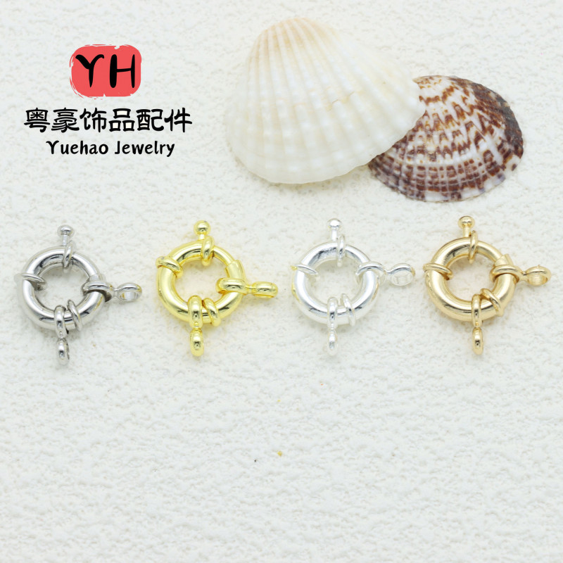 14k Gold-filled Color-preserving Steering Wheel Spring Buckle Round Pearl Necklace