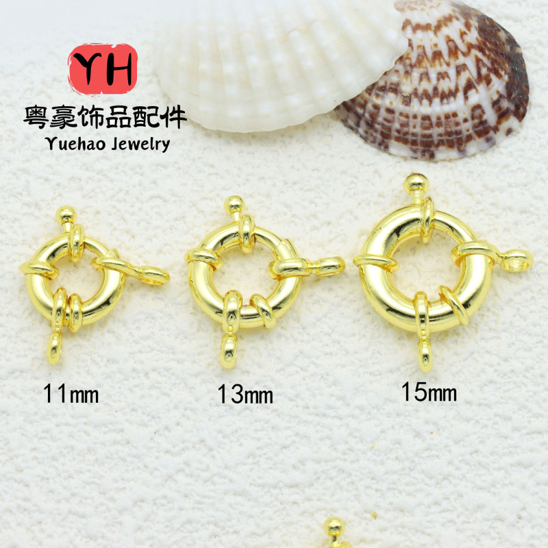 14k Gold-filled Color-preserving Steering Wheel Spring Buckle Round Pearl Necklace