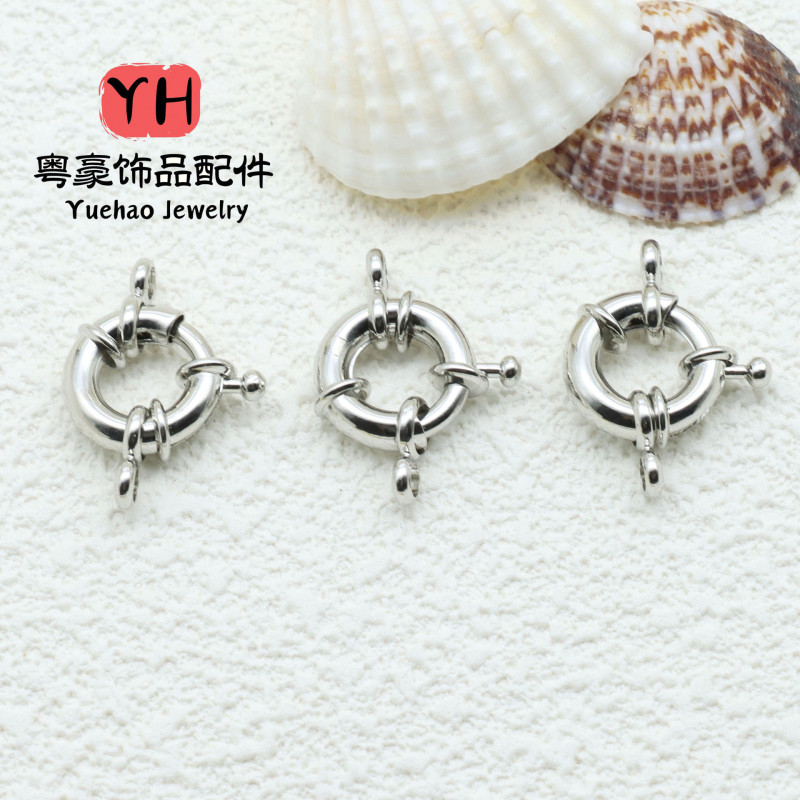 14k Gold-filled Color-preserving Steering Wheel Spring Buckle Round Pearl Necklace