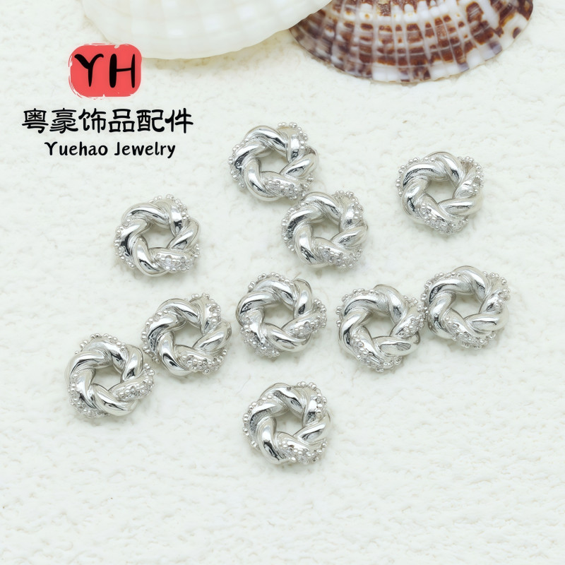 Micropaved Twist Wreath Spacer Beads Color-preserving Zircon Diy Bracelet Necklace Beaded