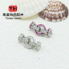 Diy Jewelry Accessories T-square Buckle, Red Corundum High-grade Pearl Micro-inlaid