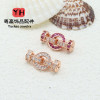 Diy Jewelry Accessories T-square Buckle, Red Corundum High-grade Pearl Micro-inlaid