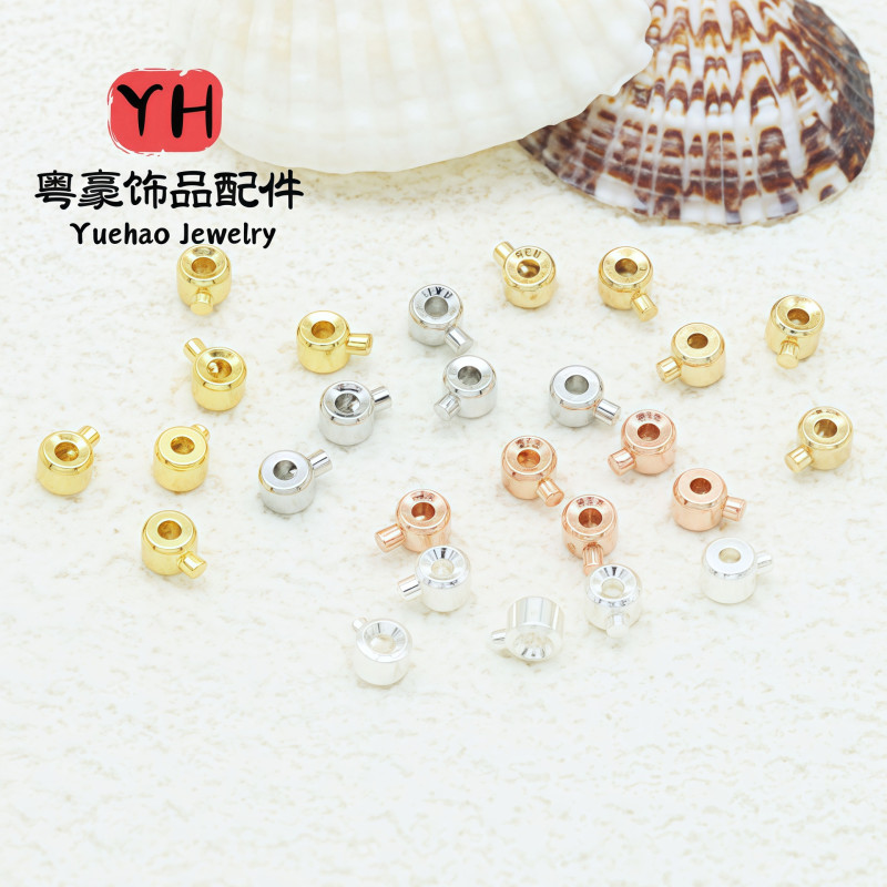 18k Gold-filled Pearl Necklace Bracelet Ending Clip Snap Button Head Steel Wire Fixed