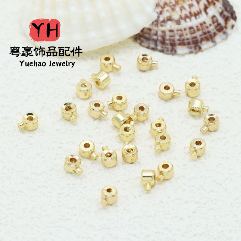 18k Gold-filled Pearl Necklace Bracelet Ending Clip Snap Button Head Steel Wire Fixed