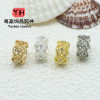 14k Color-preserving Inlaid Zircon Spacer Bucket Beads Hollow with Diy Handmade Jewelry