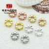 14k Gold-filled, Color-preserving, Micro-paved Zircon, Large Hole Drill Ring, Bead