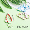 Hand-painted Christmas Tree Spring Buckle Diy Jewelry Accessories Alloy Split Ring Key