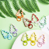 Hand-painted Christmas Tree Spring Buckle Diy Jewelry Accessories Alloy Split Ring Key