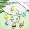 Hand-painted Christmas Tree Spring Buckle Diy Jewelry Accessories Alloy Split Ring Key