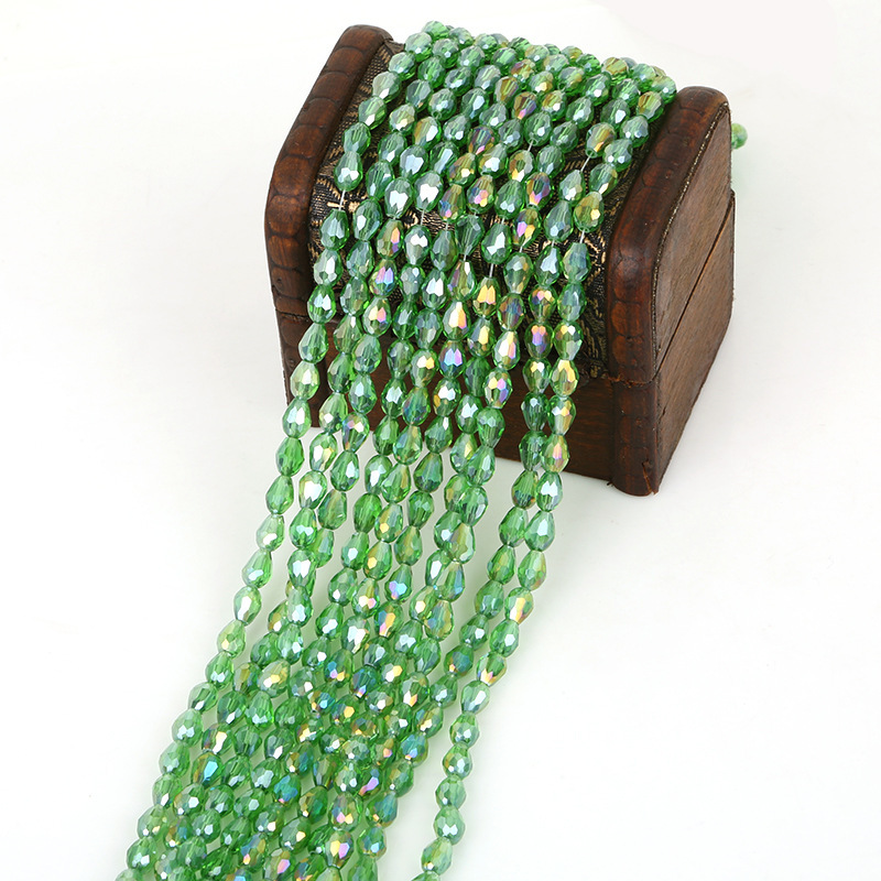 5x7mm Glass Crystal Drop-shaped Beads Loose Handmade Diy Ab Color Plated Accessories