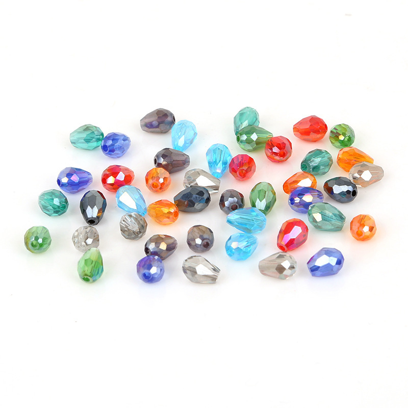 5x7mm Glass Crystal Drop-shaped Beads Loose Handmade Diy Ab Color Plated Accessories