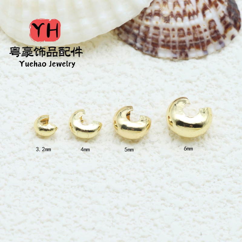 14k Copper-coated Gold Crescent Buckle Bracelet Positioning Wire Glossy Handmade Diy
