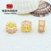 Copper-plated 14k Gold-protected Color Spacer Beads Micro-paved Zircon Barrel Handmade
