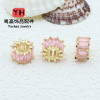 Copper-plated 14k Gold-protected Color Spacer Beads Micro-paved Zircon Barrel Handmade