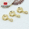 Butterfly Flower Large Hole Spacer Bead Pendant Micro Inlaid Accessories 14k
