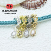 Butterfly Flower Large Hole Spacer Bead Pendant Micro Inlaid Accessories 14k