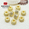 14k Gold-filled Color-preserving Large Hole Double Row Zircon Spacer Beads Beaded Diy