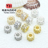 14k Gold-filled Color-preserving Large Hole Double Row Zircon Spacer Beads Beaded Diy
