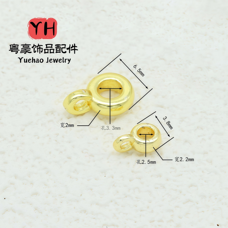 Round Pendant Ring Clasp 14k Gold-covered Color-preserving Diy Jewelry Bracelet Necklace