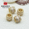 14k Gold High Color Retention Micro-paved Zircon Beads Passepartout Large Hole Bead