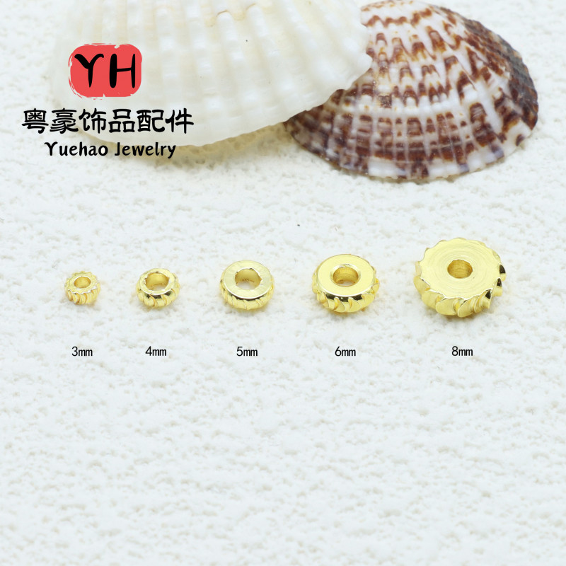 14k Gold-filled Accessories, Cut Flower Tire Beads, Diy Handmade Jewelry, Crescent Tooth