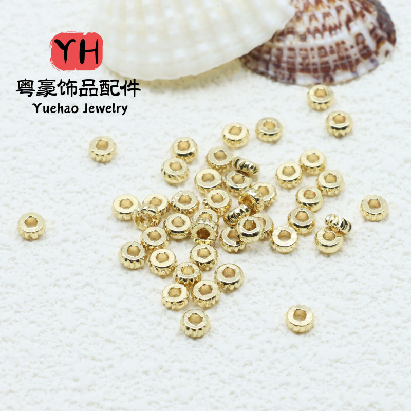 14k Gold-filled Accessories, Cut Flower Tire Beads, Diy Handmade Jewelry, Crescent Tooth