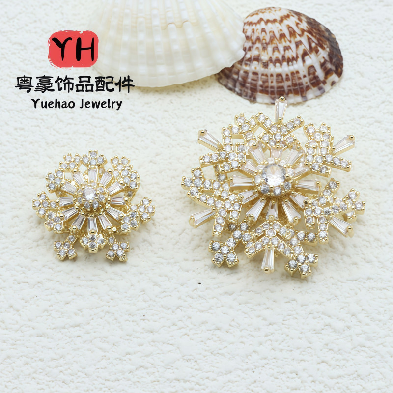 Shi Lai Run Double Layer Snowflake Rotating Full Zircon Large Flower Crystal Diy Bracelet