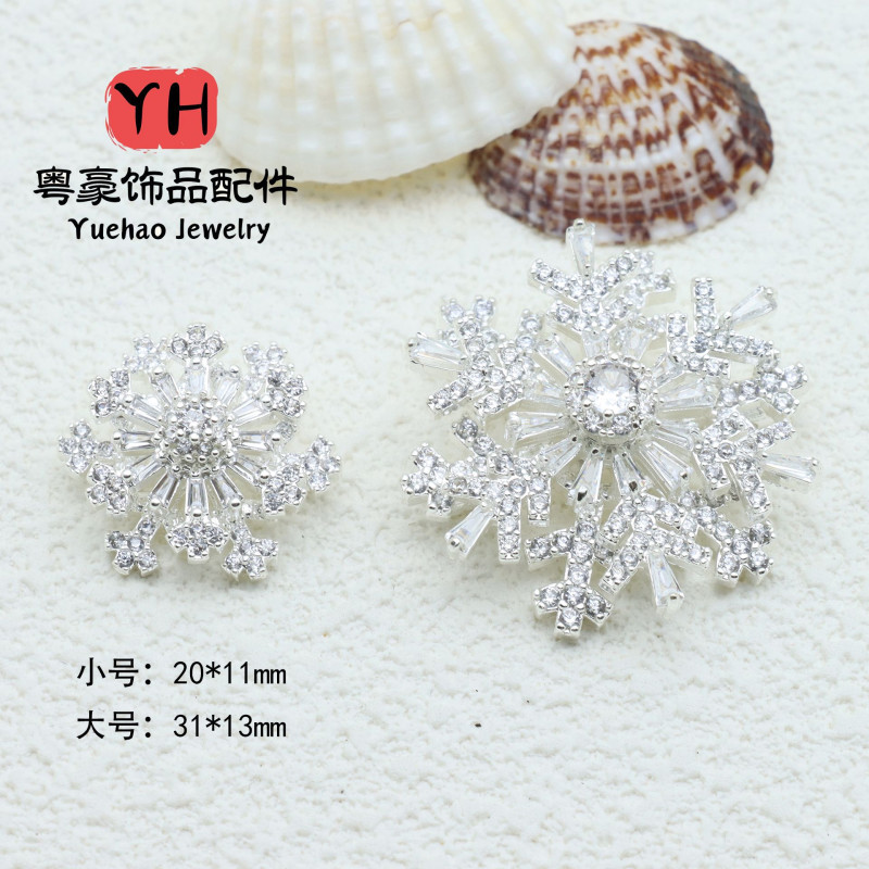 Shi Lai Run Double Layer Snowflake Rotating Full Zircon Large Flower Crystal Diy Bracelet