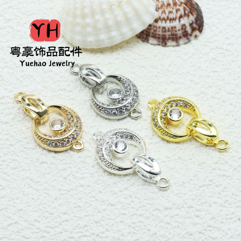 14k Gold-filled Color-protected Heart-shaped Bracelet Connecting Buckle Love Round Pearl