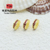 18k Gold-filled Color-preserving Micro-paved Zircon Beads Spacer Wrapped Card Bead Ring