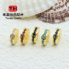 18k Gold-filled Color-preserving Micro-paved Zircon Beads Spacer Wrapped Card Bead Ring