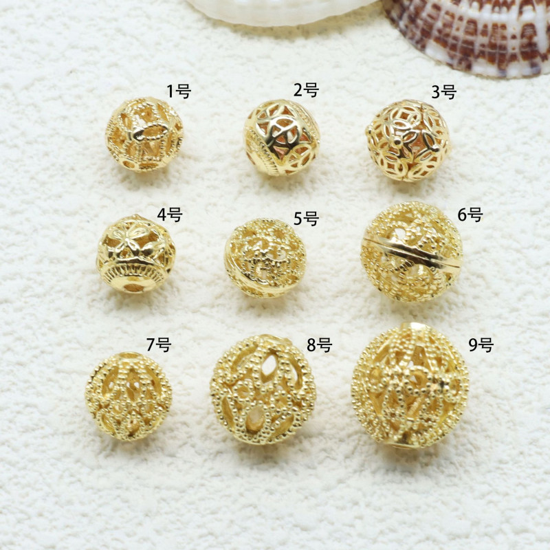 14k Gold-filled Color-protected Hollow Ball Diy Handmade Round Bead Jewelry Accessories