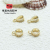 14k Gold-filled Color-preserving, Micro-paved Zircon Melon Seed Buckle, Diamond Round