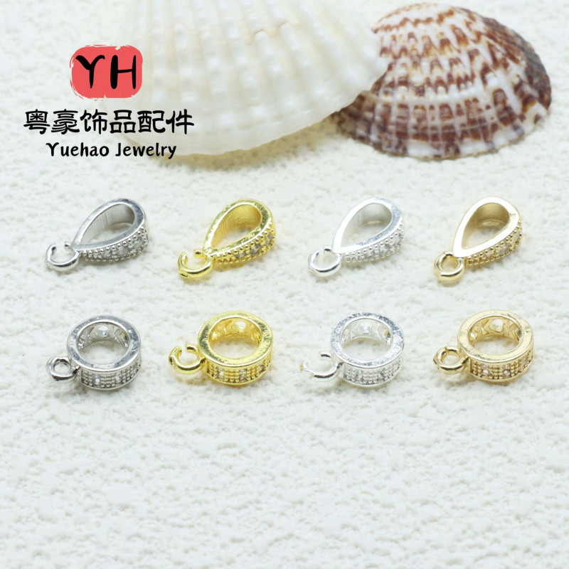 14k Gold-filled Color-preserving, Micro-paved Zircon Melon Seed Buckle, Diamond Round