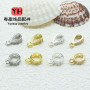 14k Gold-filled Color-preserving, Micro-paved Zircon Melon Seed Buckle, Diamond Round