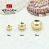18k Gold Jewelry Copper Micro-paved Zircon Beads Round Spacers Diy Bracelet Necklace