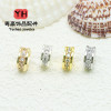 18k Gold Jewelry Copper Micro-paved Zircon Beads Round Spacers Diy Bracelet Necklace