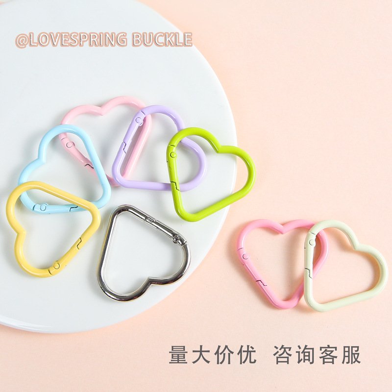 Colorful Big Love Spring Buckle Diy Jewelry Accessories Metal Painted Open Connection