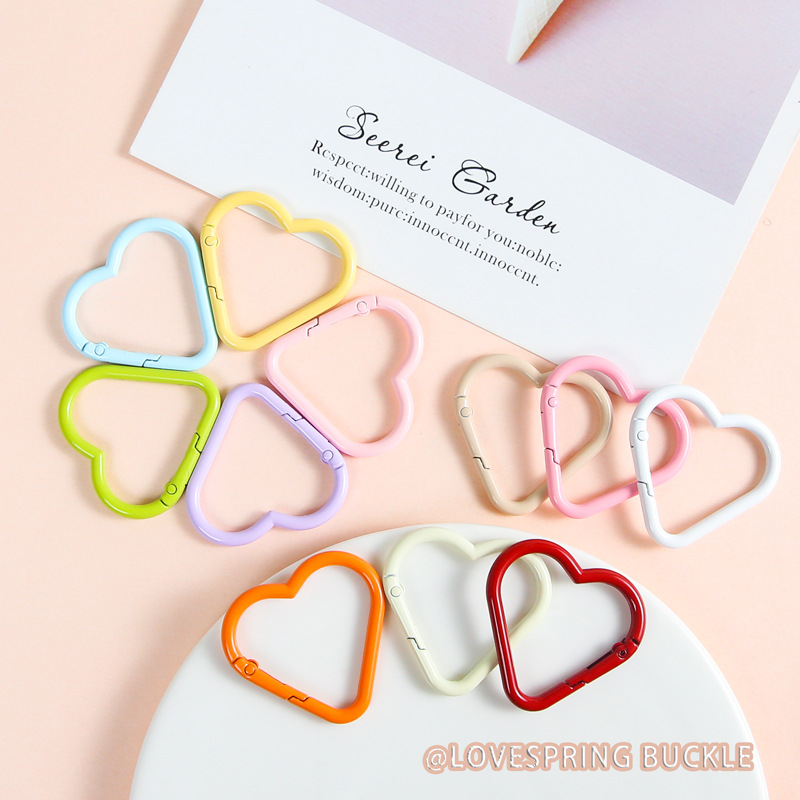 Colorful Big Love Spring Buckle Diy Jewelry Accessories Metal Painted Open Connection