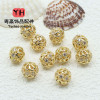 Hollow Ball Beads, Micro-paved Zircon Loose 18k Gold-filled Color-preserving Diy