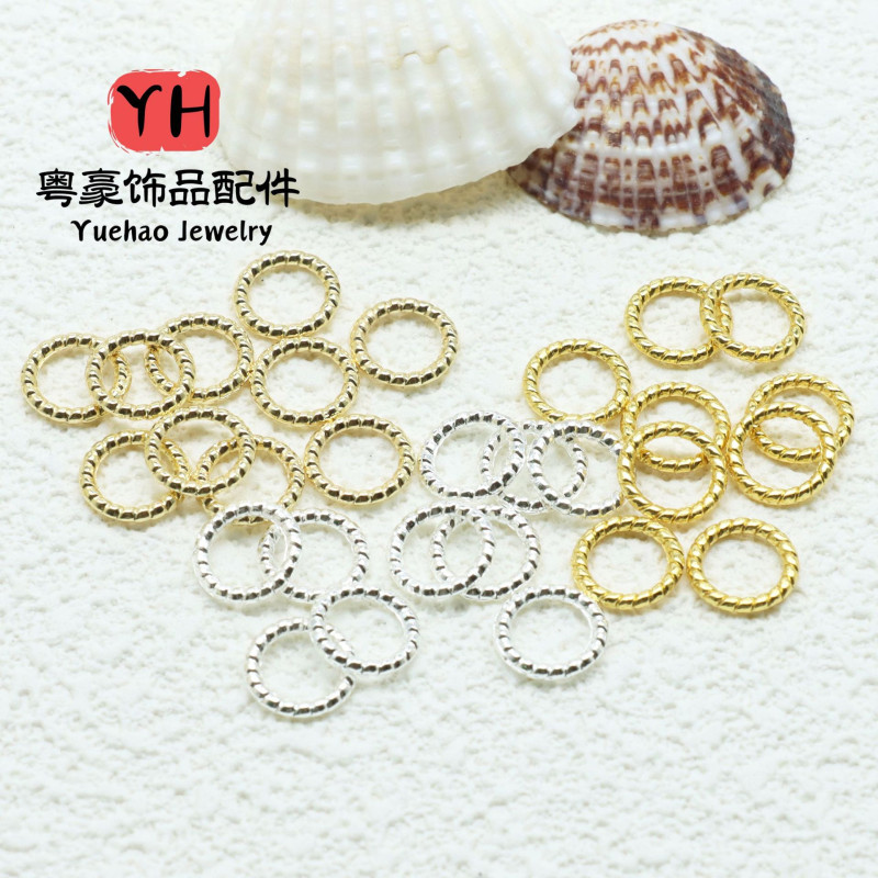 14k Gold-covered and Color-protected Twist Flower Batch Ring with Solid Mouth, Golden