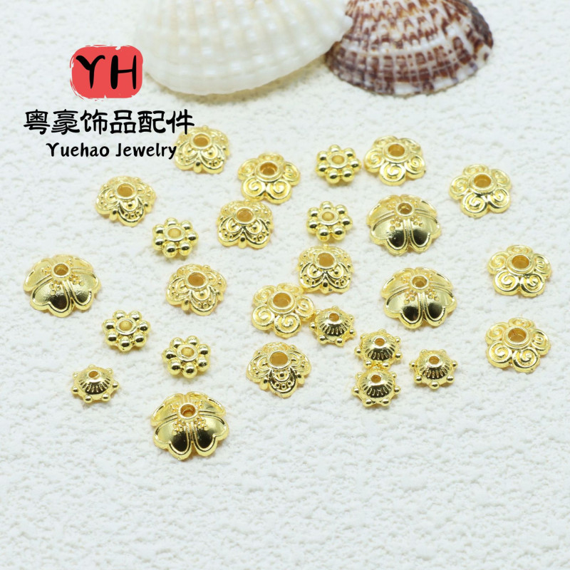 14k/18k Gold Color-preserving Flower Receptacle, Hollow Petals, Diy Bracelet Accessories