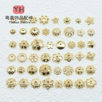 14k/18k Gold Color-preserving Flower Receptacle, Hollow Petals, Diy Bracelet Accessories