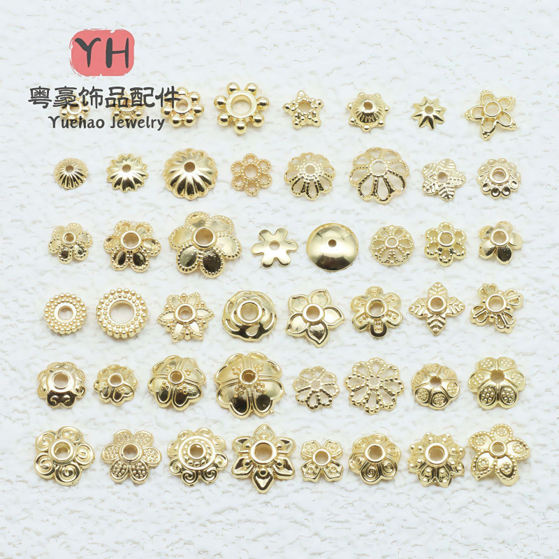 14k/18k Gold Color-preserving Flower Receptacle, Hollow Petals, Diy Bracelet Accessories